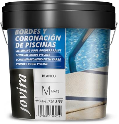 JOVIRA PINTURAS Pintura Bordes y Coronación de Piscinas. Antideslizante especial para renovar los bordes de las piscinas. (11 Kg, Blanco)