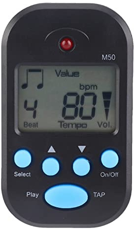 Wakects Digitales Metronom, Beat Counter Tempo Tapper mit Kopfhöreranschluss Zum Üben von Gitarre, Schlagzeug, Klavier, Violine