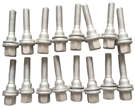 Tornillos Antirrobo Coche,Tuercas Ruedas Coche M12 X 1.25 Rueda Rosca Larga Tornillos Asiento Plano Láves Lluvias Uso Apto for Citroen Peugeot 301 3008 308 406 607(16 PCS)