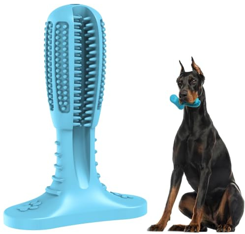 HETOO Hundespielzeug Kauspielzeug für Hund Welpen (Blau Groß) | Zähne Reinigung Hunde Spielzeug Für Mittelgroße Hunde, Zähne Schleifstange Gummi Dog Toys