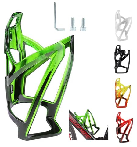 Garegce Bike Water Bottle Cage, Cycling Bottle Cage Durable Non-Slip Bike Drinks Holder, Universal Fit for Mountain MTB Road Bikes Cycling Accessories - Green Black