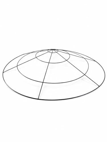 Jardin202 - Aro de Sombrilla de Hierro | Estructura Electrosoldada | Especial Brezo y Esparto | Diametro 1.65m - 1.86m - 2.20m | Negro | Diámetro: 2 Metros (Negro)