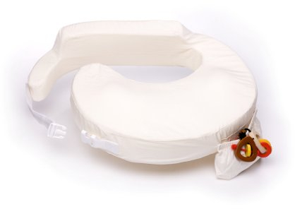 My Brest Friend Deluxe Bio-Stillkissen, 100% Bio-Baumwolle, Schonbezug, ergonomisches Stillkissen, unterstützt sowohl das Stillen von Mutter als auch Baby, praktische Seitentasche, Creme