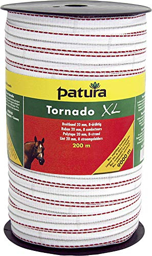 Patura Tornado XL Breitband 20 mm, 400 m Rolle 6 Niro 0,20 mm, 2 Cu 0,30 mm, weiss-rot