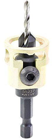 Amana Tool - 55237 Carbide Tipped Adjustable Countersink with Depth-Stop 3/8 Dia x 49 Degr