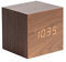 Karlsson Wecker Mini Cube - Holz - 8x8x8cm - Quadratisch - Holzfurnier - Wecker für Schlafzimmer