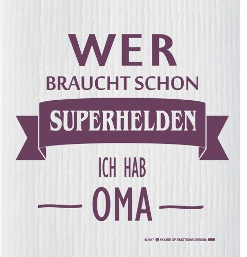 House of Emotions Spüllappen Superheldin Oma