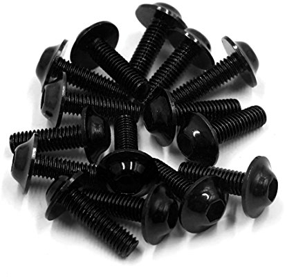 Sourcingmap 15 Stück M6 x 20 mm Sechseck Kennzeichen Verkleidung Schrauben Schrauben schwarz für Motorrad