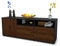 Stil.Zeit TV Schrank Lowboard Angelina, Korpus anthrazit matt, Front Holz Design Walnuss (135x49x35cm), Push to Open Technik