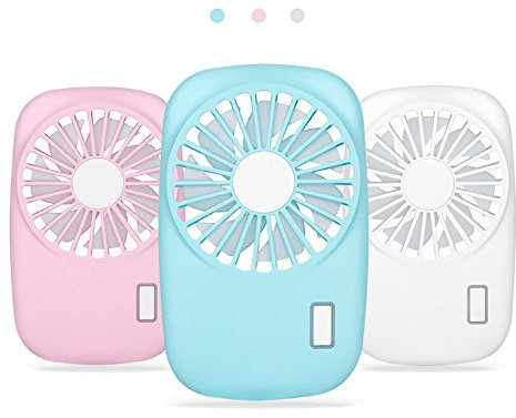 FJROnline Handheld Mini Powerful Small Fan Personal Portable Fan Speed Adjustable USB Rechargeable Cooling for Kids Girls Woman Home Office Outdoor Travel(pink)