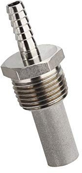 Home Brewing Stainless Steel 2 Micron Inline Oxygenation Diffusion Stone Aeration Stone 1/2 NPT Carbonation Stone to Barb Fitting (Stone)