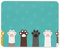 Cat Paws Cute Turquoise Mouse Mat Pad - Kittens Art Animal Computer #14270