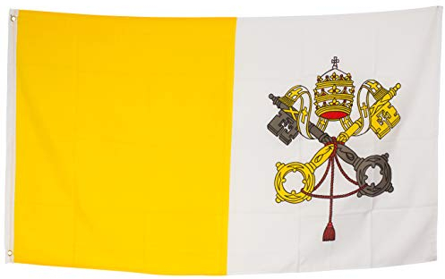 SCAMODA Bundes- und Länderflagge aus wetterfestem Material mit Metallösen, Outdoor Fahne & Flagge (Vatikanstadt) 150x90cm