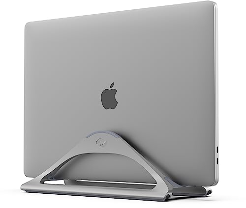 HumanCentric Vertikaler Laptopständer für Schreibtische (Space Grau), Verstellbare Laptop Halterung für MacBook Ständer, Laptop Halter für MacBook Pro, Andere Laptops, und Notebook Laptop Ständer
