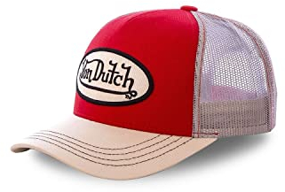 Tracker Kappe Herren Natürlich, Cap Herren, Hypoallergen, Angenehm, Rot/Beige, Einheitsgröße