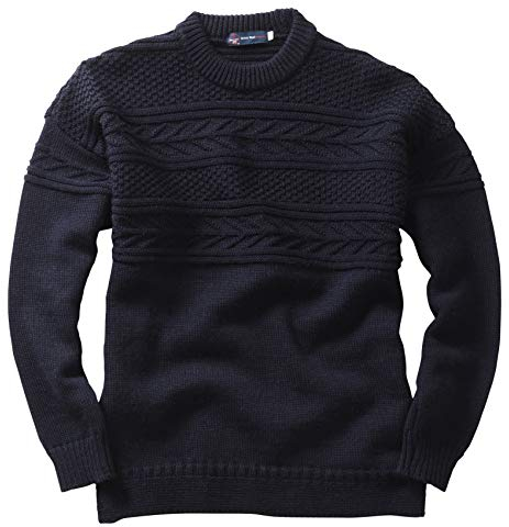 Nauticalia Crew Neck Guernsey Navy XL