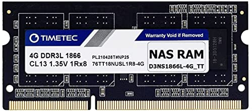 Timetec Hynix IC DDR3L 1866 MHz PC3-14900 sin búfer, sin ECC, 1.35 V CL13 de un Solo Rango de 204 Pines SODIMM (Synology 4GB 1866MHz)