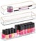 mDesign Cosmetic Storage Box — Practical Makeup Box for Lipstick, Eyeshadow, Brushes and More — Plastic Makeup Storage for Drawers and Vanity Unit — Set of 3 — Clear/Rose Gold