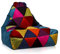 Ecopuf Keiko S Patchwork Sitzsack aus Mikrofaser - Plüsch-Bean-Bag mit Tragegriff - 75x70Cm