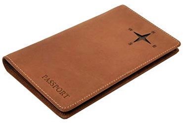 Menzo Reisepasshülle aus echten Leder mit RFID-Schutz, Reisepassetui für Damen und Herren (Delta)