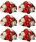 Sziqiqi Künstliche Blumen Seidenrosen für Hochzeit, Party, Geburtstag, Jahrestag, Blumenarrangement, Dekorationen, Rot & Weiß, 6 Stück