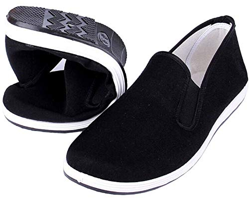 Kung Fu Tai Chi Zapatos de Artes Marciales Suela de Goma Unisex Lona Antideslizante Moda Qigong Zapatillas de Deporte Negro EU 37 (235 cm)
