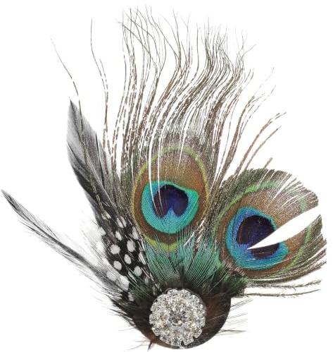 Peacock Fascinator Clip 1920S Decoration Womens Bohemian Peacock Hair Clip for Dance Carnival Party