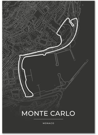 Vacentures Monaco Rennstrecken Poster - Geschenk für Motorsport-Fans (21x30 CM (DIN A4))