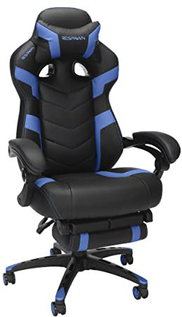 RESPAWN 110 Pro Racing Style Gaming Chair, Reclining Ergonomic Chair with Built-in Footrest, in Blue (RSP-110V2-BLU)
