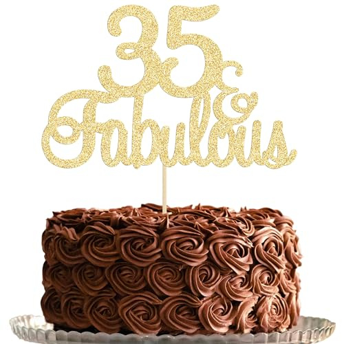 Gyufise Kuchendekoration zum 35. Geburtstag, 35. Geburtstag, 35. Geburtstag, für 35. Hochzeitstag, Geburtstag, Party, Kuchendekoration, Zubehör, 3 Stück