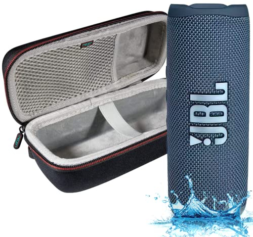 JBL Flip 6 - Altavoz Bluetooth Portátil Inalámbrico, Altavoces Impermeable, Sonido Potente y Graves Profundos, IPX7 Impermeable, 12 Horas de Reproducción con Funda Rígida Megen, Color Azul