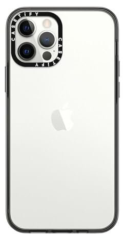 CASETiFY Compact Case for iPhone 12 Pro [Lightweight / 4ft. 2X Military Grade Drop Protection/Slim] - Clear Black