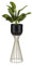 HowHomely Moderne Blumenständer Metall 56 cm Hoch mit Schwarz Blumentopf Rund 18 cm Ø auf Robuste Gold Ständer - Pflanzenständer zur Dekoration Innenräumen