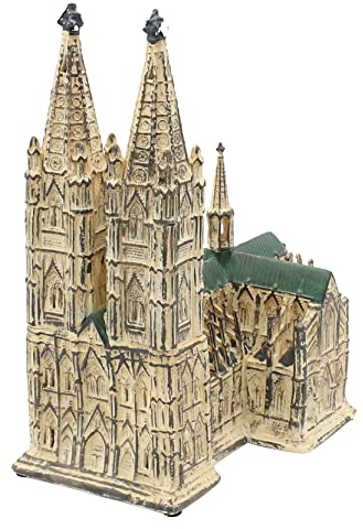 Dekohelden24 Windlicht - Kirche - Kölner Dom aus Porzellan, L/B/H ca. 24 x 16 x 26 cm