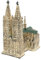Dekohelden24 Windlicht - Kirche - Kölner Dom aus Porzellan, L/B/H ca. 24 x 16 x 26 cm