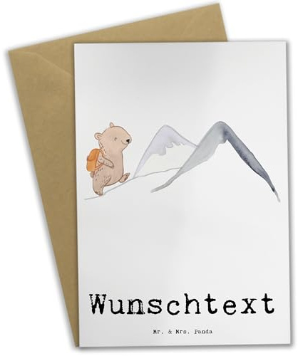 Mr. & Mrs. Panda Grußkarte personalisierbar Bär Bergsteigen - Personalisierte Geschenke, Alpinismus, Karte, Wandern, Trekking, individuelle, Klappkarte, personalisiert, Bergsport, Grußkarten, Geschenk