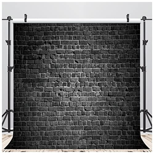AIIKES 8x8FT Schwarz Backsteinmauer Fotografie Hintergrund Retro Backsteinmauer Hintergrund Backsteinmauer Hintergrund Retro Portrait Shooting Hintergrund Geburtstagshintergrund 11-894
