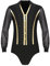Nyeemya Herren Langarm Hemd Body Latein Tanzbody Glitzer Stringbody Einteiler Eiskunstlauf Bekleidung Dancewear Schwarz S