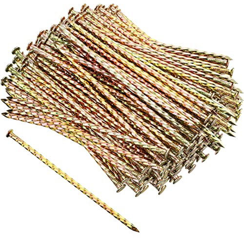 Sadnyy 100 Pcs Artificial Turf Stakes Galvanized Metal Spiral Landscape Garden Edging Spikes Lawn Edging Ground Stakes for Outdoor Tent Grass Paver Carpentry Weed Barrier(6 Inch)