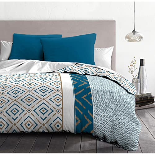 Home Linge Passion Bettwäsche Ethno 220 x 240 cm, Kobaltblau