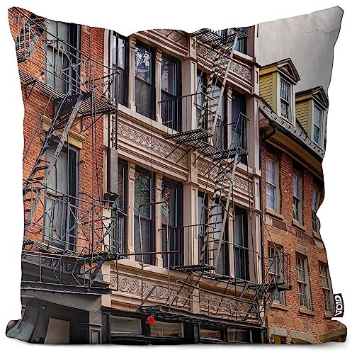 VOID New York City Amerika USA Kissenbezug Kissenhülle Polyester wasserfest Outdoor Indoor, Kissen Größe:50 x 50 cm