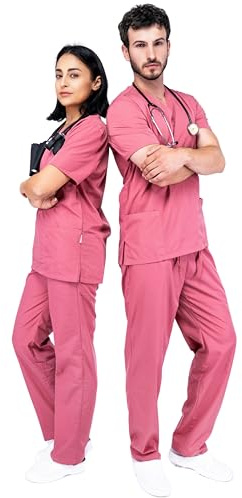 Unisex Scrubs Uniforms Set- Medical Uniforms & Scrubs, Soft And Comfortable Fit Nurse Scrubs, Breathable Fabric, Multiple Pockets, Elastic Waist, Lightweight Professional Work Wear Clothing