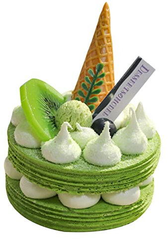 LIFKOME Modèle De Gâteau Artificiel Réaliste Décoration De Fête Et Accessoire Photo Imitation De Dessert pour Événements Mariages Et Vitrines Couleur Verte