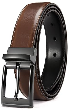 CHAOREN Gürtel Herren Leder 1 Stück, Ledergürtel Herren Reversibel Ein Braun Schwarz 32mm, Männer Wendegürtel für Anzug Business und Formelle