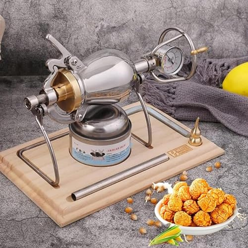 LIGENZ Popcorn-Maschine, chinesische Vintage-traditionelle Popcorn-Maschine, manuelle Popcorn-Korn-Edelstahl-Popcorn-Popper, Geschenke für weibliche Freunde(360ml)