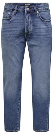 ONLY & SONS Men's Male Relaxed Fit Onsyoke Gerade Geschnitten Jeans, Medium Blue (Medium Blue Denim), 32 W/32 L