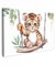 MuchoWow© Wandbilder Groß 120x80 cm XXL Schlafzimmer Home Deko Wohnung Bild Wohnzimmer Fotoleinwand Wand Bilder Leinwand Wall Decor Tiger - Tier - Kinder - Dschungel - Kinderzimmer - Babyzimmer
