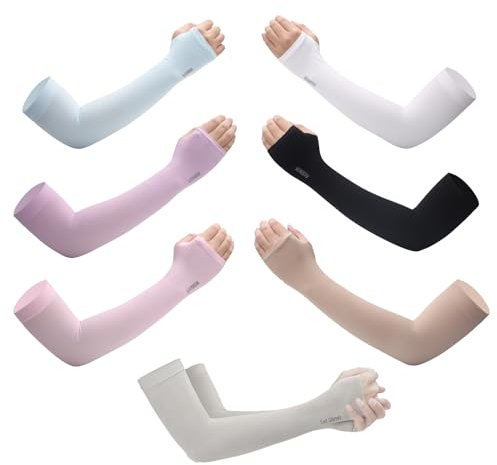 Molyorch 7 Paare Arm Sleeves, Unterarmschutz für Sports, Kompression Armstulpen für Radfahren Laufen Golf Reise Outdoor Sport Schutz für die Haut, für Männer und Frauen