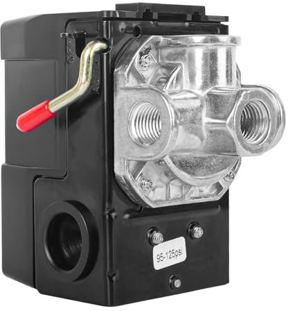 LF10-4H Air Compressor Pressure Switch Air Compressor Parts 4-Port Air Compressor Pressure Switch Replacement Control NPT1/4 95-125 PSI 20A