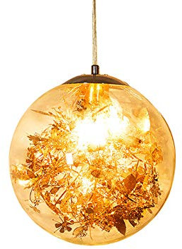 innytund Hängeleuchte Kristall Glas Hängelampe Hängende Modern Einzigartige Küche Bar Decke E27 Retro Metallbeschlag Hängende Lampe für Bar Cafe Living Dining Restaurant
